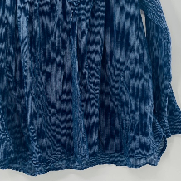 Free People Hearts and Colors Blue Floral Striped Oversized Top Size XS - Picture 6 of 10